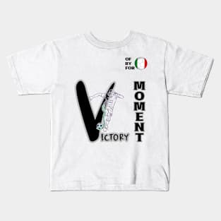 Dynamic Italy Football Player Pose V2-2 Kids T-Shirt